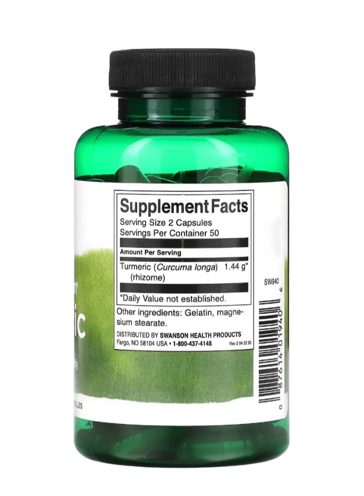 سوانسون كركم كامل الطيف 720 مجم 100 كبسولة - Image 2