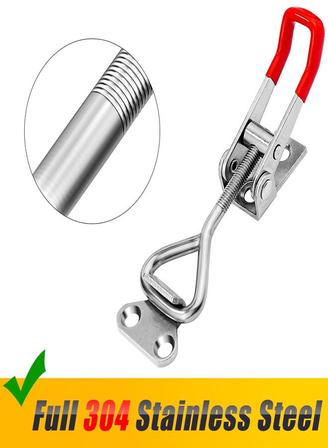 houya 2 Pack Toggle Latch Clamp 4001 Adjustable 304 Stainless Steel Toggle Hasp Latches for Smoker Lid Jig Freezer Door Cooler Box Case Trunk Draw Chest, Quick Release 330Lbs Holding Capacity - Image 4