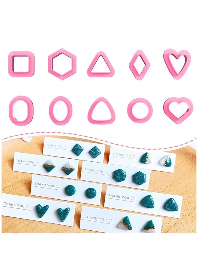 Keoker Polymer Clay Cutters - Geometric Clay Cutters, Polymer Clay Cutters for Earrings Jewelry Making, 10 Shapes Regular Clay Earrings Cutters - Image 1