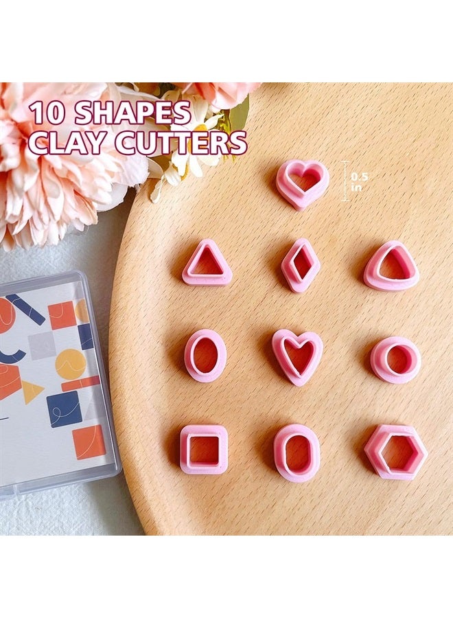 Keoker Polymer Clay Cutters - Geometric Clay Cutters, Polymer Clay Cutters for Earrings Jewelry Making, 10 Shapes Regular Clay Earrings Cutters - Image 2