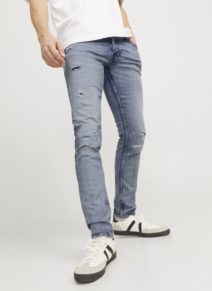 JACK & JONES - Mid Wash Distressed Jeans - Image 1