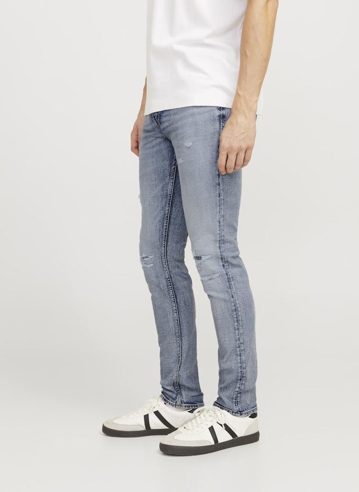 JACK & JONES - Mid Wash Distressed Jeans - Image 1