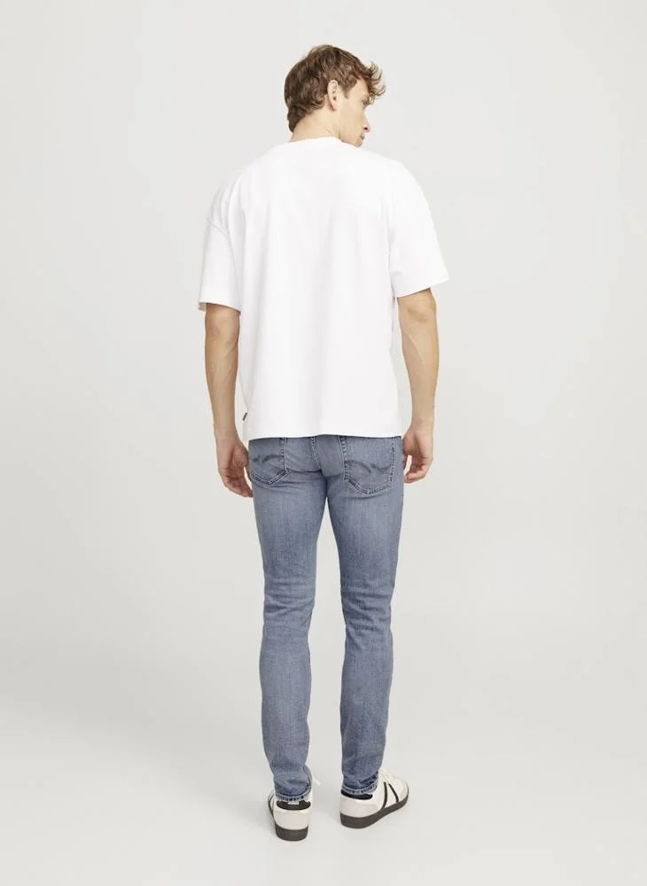 JACK & JONES Mid Wash Distressed Jeans