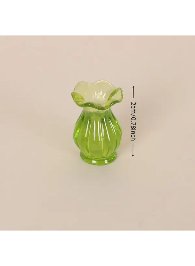 Burgundy Plastic Mini Vases 3pcs Vintage Cylinder Planters Home Decor Dollhouse - Image 3