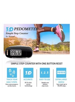 Y&D 3D Pedometer with Clip and Strap, Simple Walking Step Counter, USB Rechargeable Accurate Daily Target Monitor, Exercise Time  - Image 4