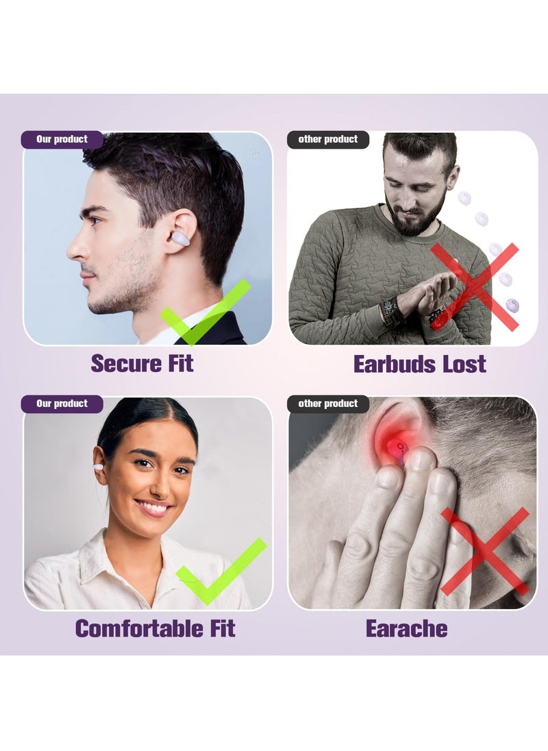 Wireless Bluetooth Open Ear Headphones with Bone Conduction Technology, Small Clip-On Earbuds with Mic for Safe Listening