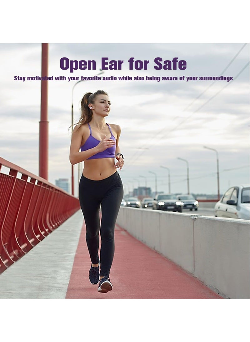 Wireless Bluetooth Open Ear Headphones with Bone Conduction Technology, Small Clip-On Earbuds with Mic for Safe Listening
