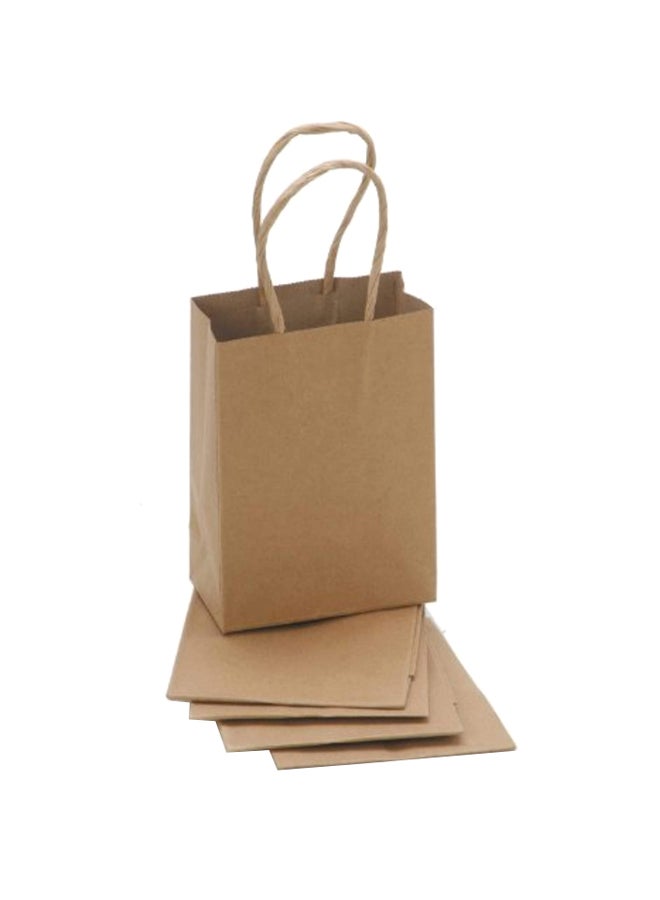 5-Piece Micro Paper Gift Bags Brown