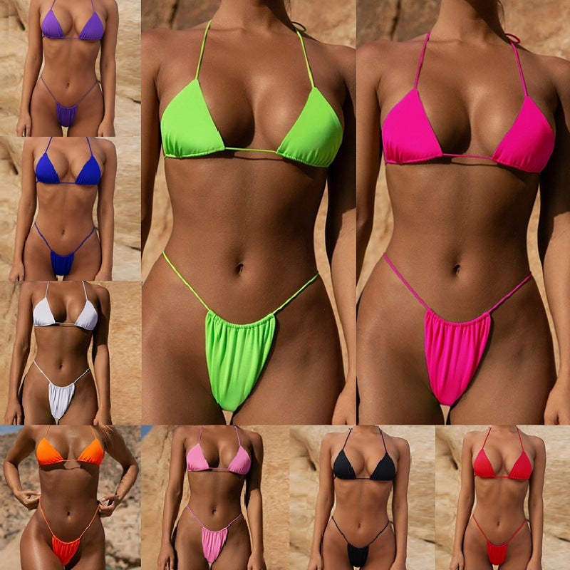 Foreign Trade Bikini New Split Women''s Swimwear Lace-up AliExpress for Good Selling at Low Price - Image 3