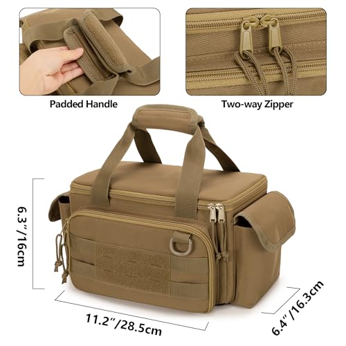 Rexmica Small Tool Bag with Anti-friction and Thick Padded Bottom, Tool Storage Organizer for Men, Tactical Bag, Range Bag, Multi-functional Work Tote for Repairman, Electrician, Carpenters (Khaki) - Image 5