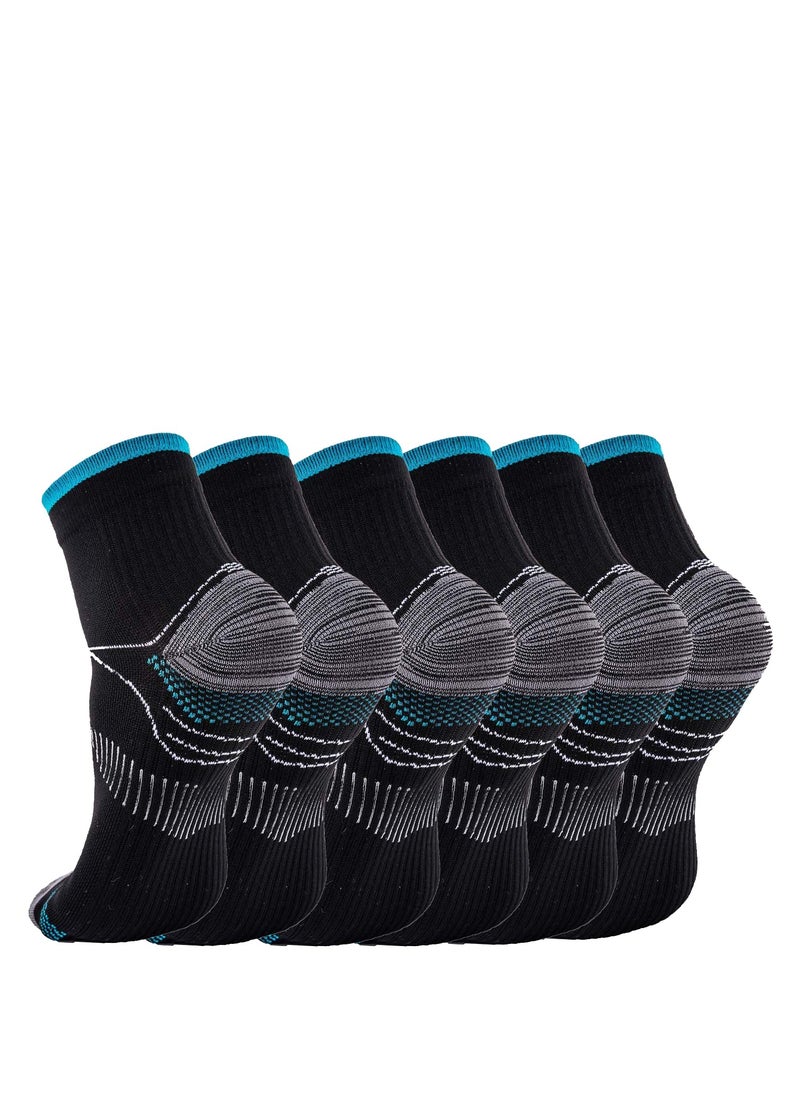 KASTWAVE 3 Pairs Compression Socks for Women and Men Upgraded Sport Plantar Fasciitis Arch Support Low Cut Compression Foot Socks Best for Athletic Sports, Running, Travel  - Image 1