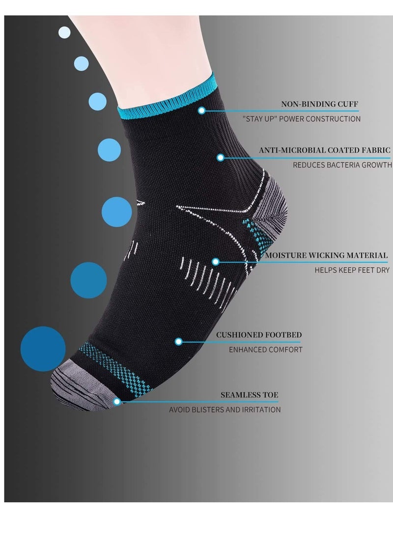 KASTWAVE 3 Pairs Compression Socks for Women and Men Upgraded Sport Plantar Fasciitis Arch Support Low Cut Compression Foot Socks Best for Athletic Sports, Running, Travel  - Image 3