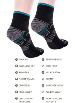 KASTWAVE 3 Pairs Compression Socks for Women and Men Upgraded Sport Plantar Fasciitis Arch Support Low Cut Compression Foot Socks Best for Athletic Sports, Running, Travel  - Image 4