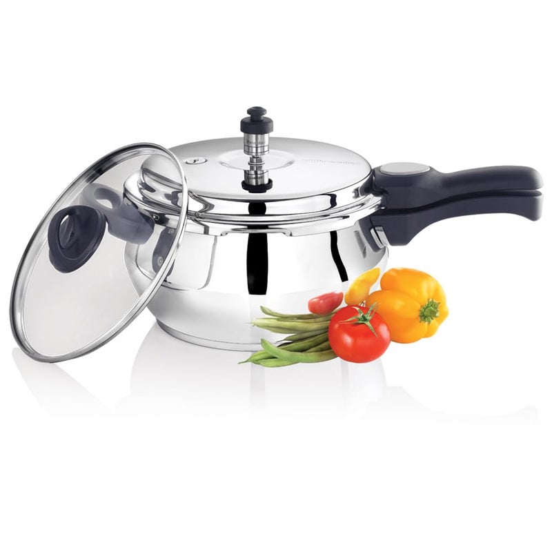 Premier Stainless Steel Induction Bottom Handi Cooker With Glass Lid - Image 1