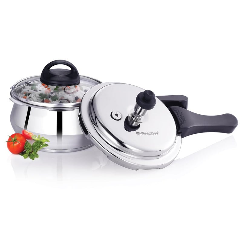 Premier Stainless Steel Induction Bottom Handi Cooker With Glass Lid - Image 3