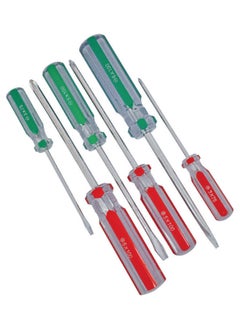 NIBEMINENT 6-Piece Screwdriver Set Silver/Red/Green  - Image 1
