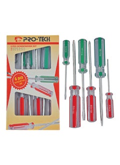 NIBEMINENT 6-Piece Screwdriver Set Silver/Red/Green  - Image 2