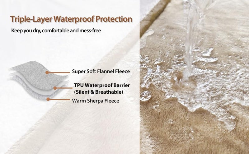 Haltune Waterproof Blanket for Bed - 90‘’ x 80'' King Size, Intimate Blanket for Couples Stain Proof, Intimacy Bed Protector for Lovers - Image 4