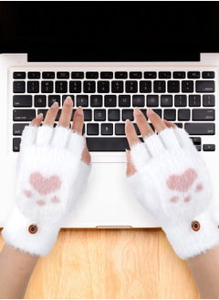 SYOSI Winter Fingerless Gloves,  3 Pairs Kawaii Gloves Cat Paws Cosplay Faux Fur Plush Cat Gloves Lion Paws Fingerless Gloves for Girls Women, Warm Fleece Lined Knit Gloves Elastic Cuff  - Image 5