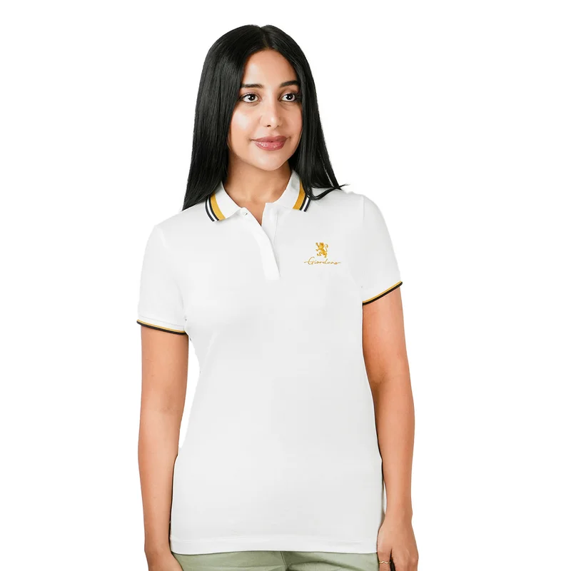 GIORDANO Women's Classic Cotton Pique Polo - Slim Fit, Embroidered Detail