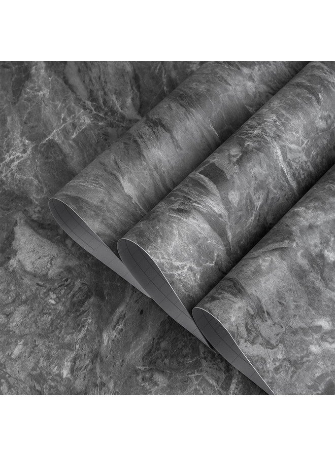 ورق اتصال من الرخام الرمادي ورق حائط من الجرانيت الرمادي المقشر ورق اتصال كونترتوب قابل للإزالة لاصق مقاوم للماء سميك غير لامع مظهر رخامي ورق حائط لفة ورق حائط لطاولة المطبخ من الفينيل - Image 1