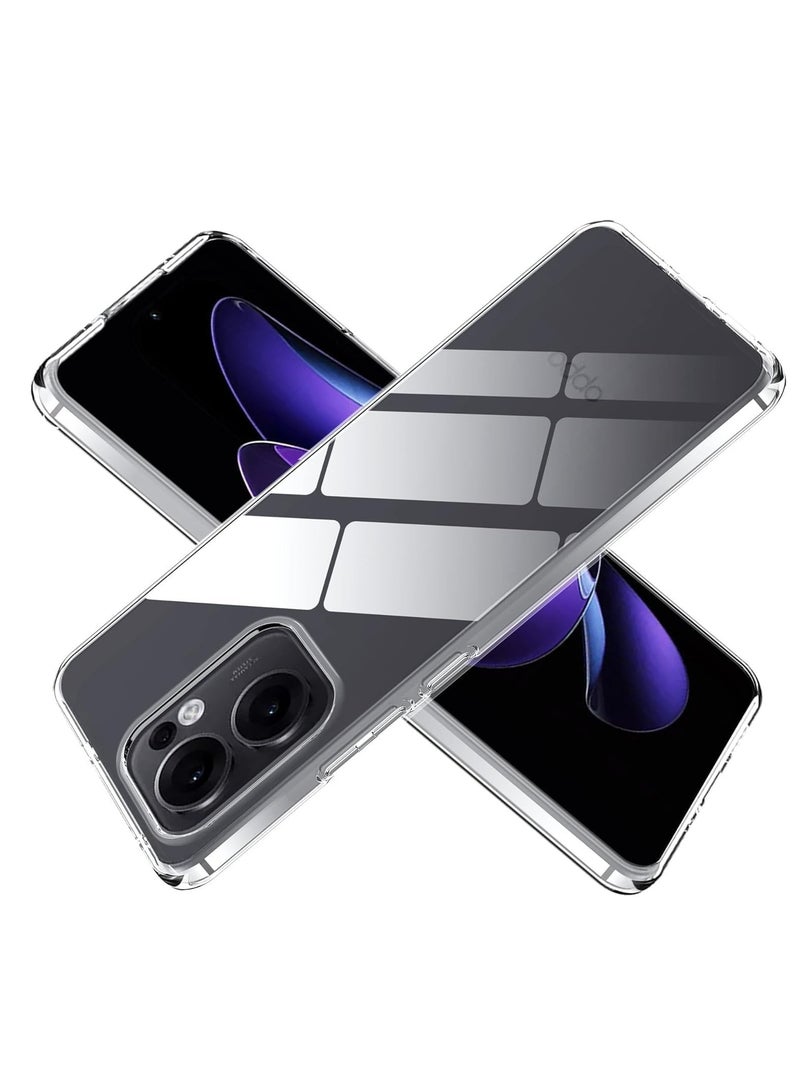 Case Compatible with OPPO Reno 13F 4G/5G Case Crystal Clear Soft TPU Gel Case Flexible Silicone Anti-Scratch Transparent TPU Cover - Clear - Image 1