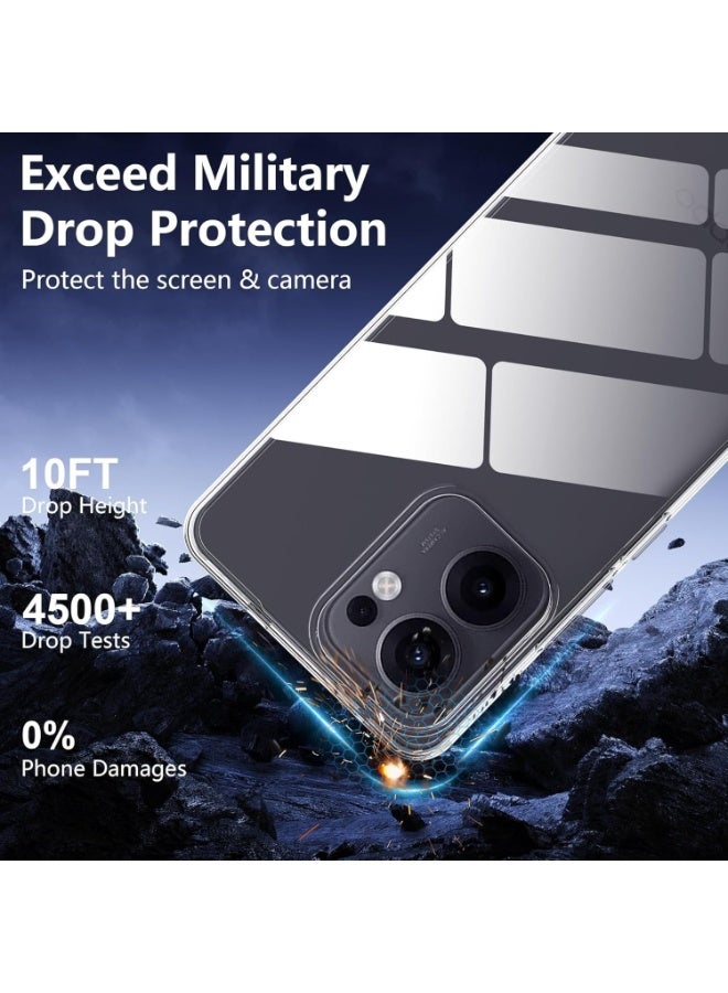 Case Compatible with OPPO Reno 13F 4G/5G Case Crystal Clear Soft TPU Gel Case Flexible Silicone Anti-Scratch Transparent TPU Cover - Clear - Image 2