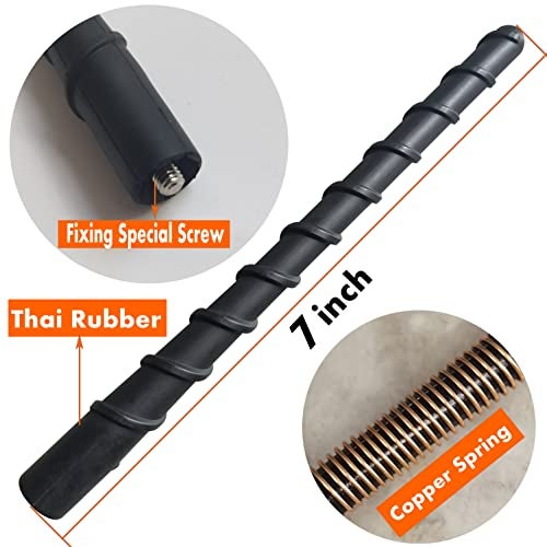 MINILAOMA 7 Inch Flexible Spiral Rubber Antenna for Hyundai Santa Fe (2019 2020), Hyundai Accent (2006-2022), Car Wash Proof - Internal Copper Coil Antenna Mast Replacement - Image 2
