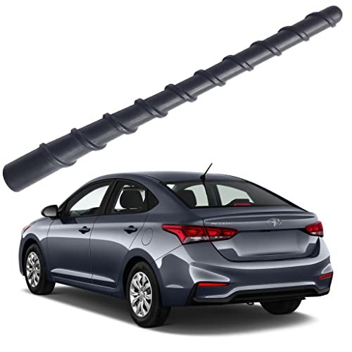 MINILAOMA 7 Inch Flexible Spiral Rubber Antenna for Hyundai Santa Fe (2019 2020), Hyundai Accent (2006-2022), Car Wash Proof - Internal Copper Coil Antenna Mast Replacement - Image 1