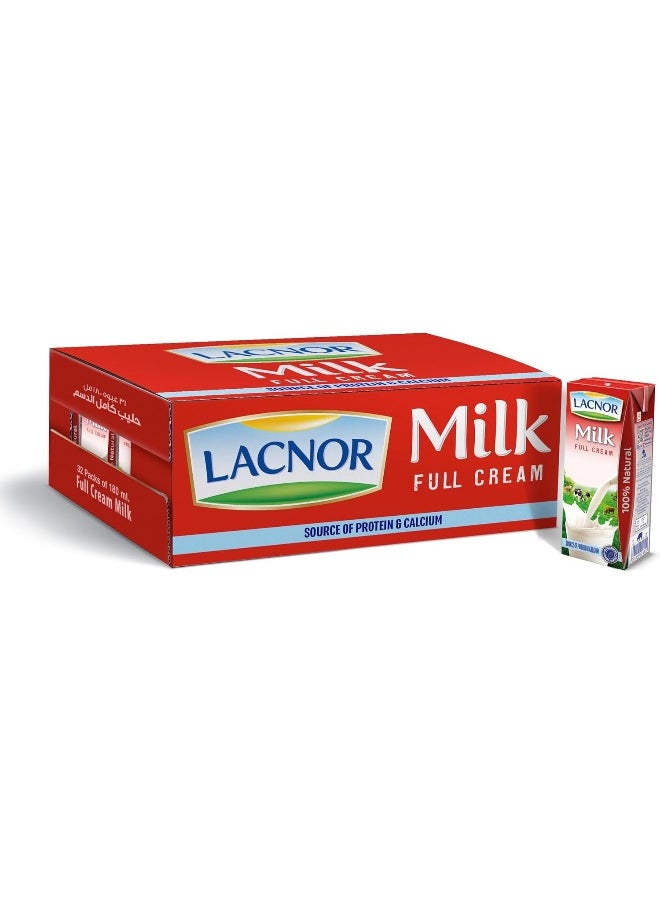 Lacnor Lacnor Essentials Milk Full Cream - Pack Of 32 Pieces (32 X 180 ml = 5.76 Liter)  - Image 1