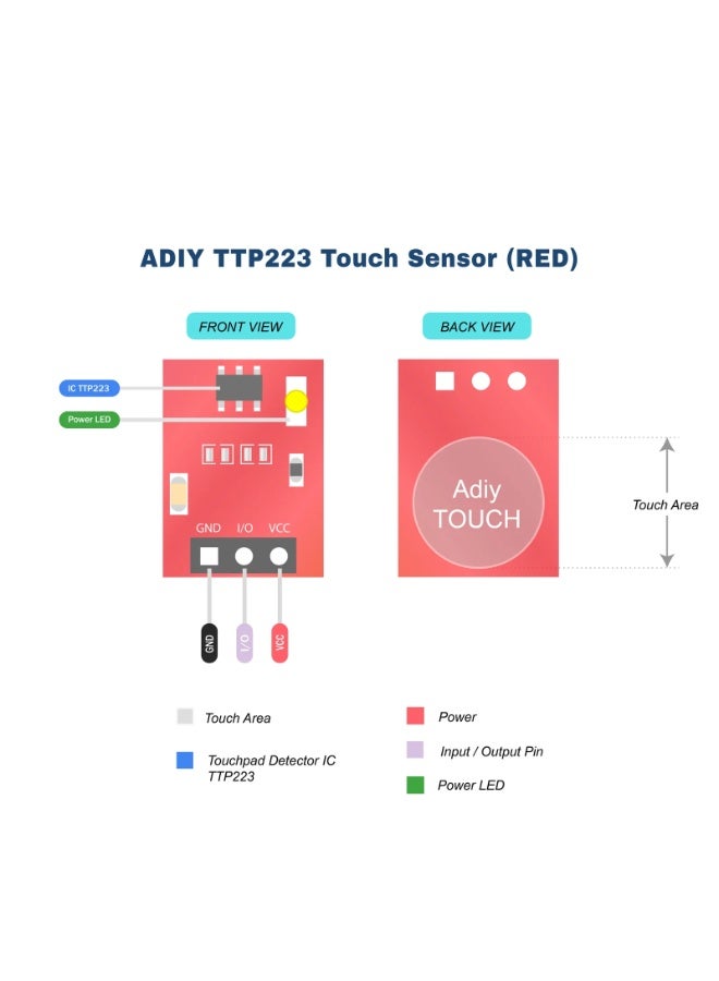 3-Pieces TTP223 Capacitive Touch Sensor Module – Digital Touch Switch for Arduino, Raspberry Pi & DIY Electronics - Image 4