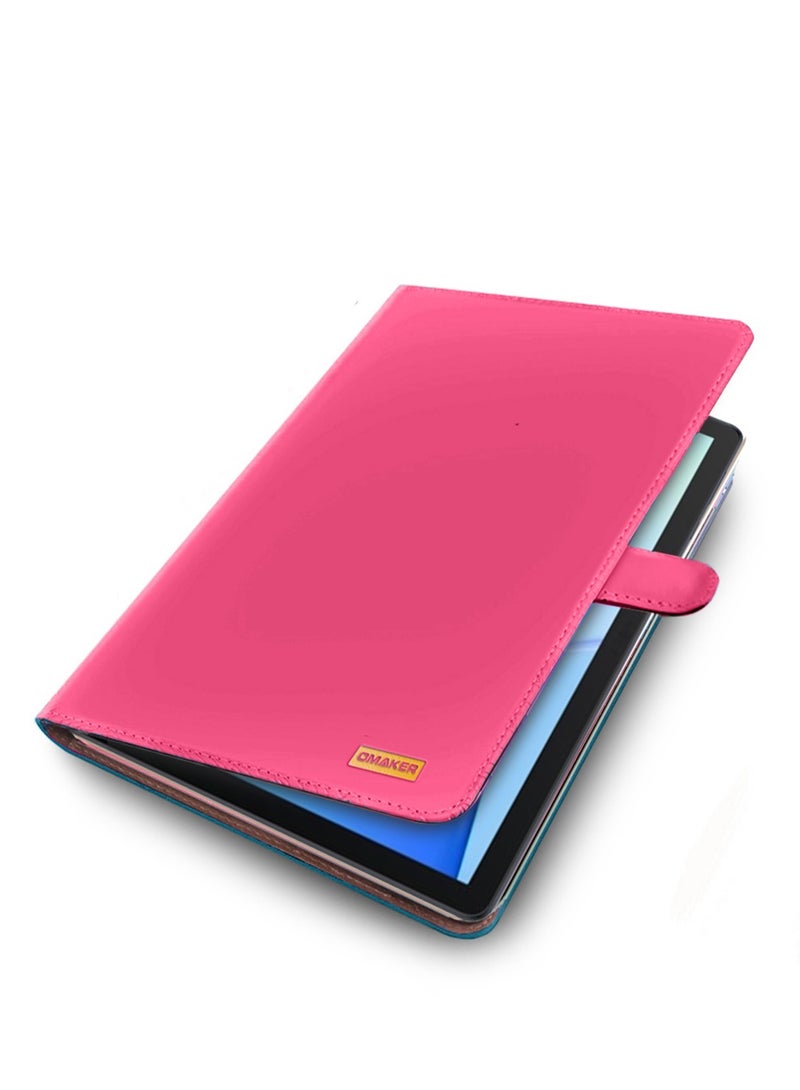 OMAKER Honor Pad 9 12.1 inch 2023 PU Leather Magnetic Closure Flip Case Cover - Pink - Image 5