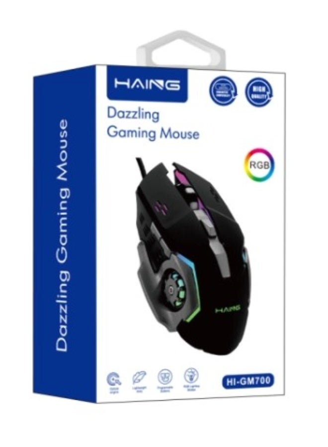 Haing Wired Gaming Mouse,RGB Backlight, Lightweight and Ergonomic