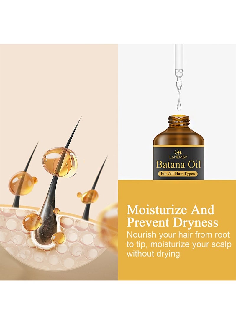 LANEMAY - Batana Oil for Hair Growth，100 Percent Pure Batana Oil Organic，Promotes Hair Wellness for Men& Women Enhances Hair & Skin Radiance Hair Oil（30ml） - Image 1