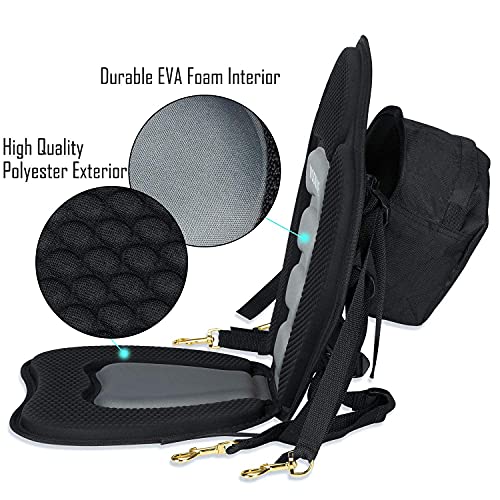 WOOWAVE Kayak Seat Padded Deluxe Paddleboard Seat Adjustable Boat Seat Cushioned Fishing Seats High Back Comfortable Backrest Support with Detachable Back Storage Bag for Universal Sit - Image 3