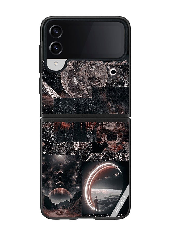 VR CREATIVE Protective Case Cover For Samsung Galaxy Z Flip4 Galaxy Design Multicolour - Image 1