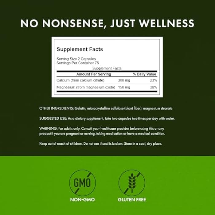 Swanson Calcium Citrate Plus Magnesium - Mineral Supplement Promoting Strong Bones, Energy Production, & Muscle Relaxation - May Support Cardiovascular Health - (150 Capsules) - Image 3