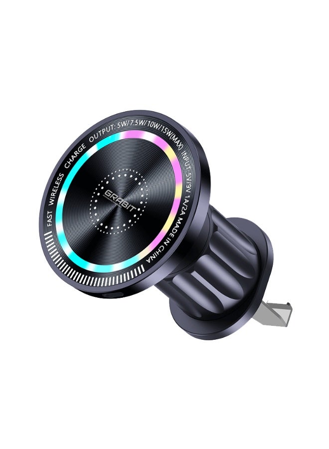 GRABIT Phone Mount for Car Wireless Stand Magnetic Phone Holder for Car Black Rotation Magnetic Car Cell Phone Holder Suction Cup Car Phone Mount