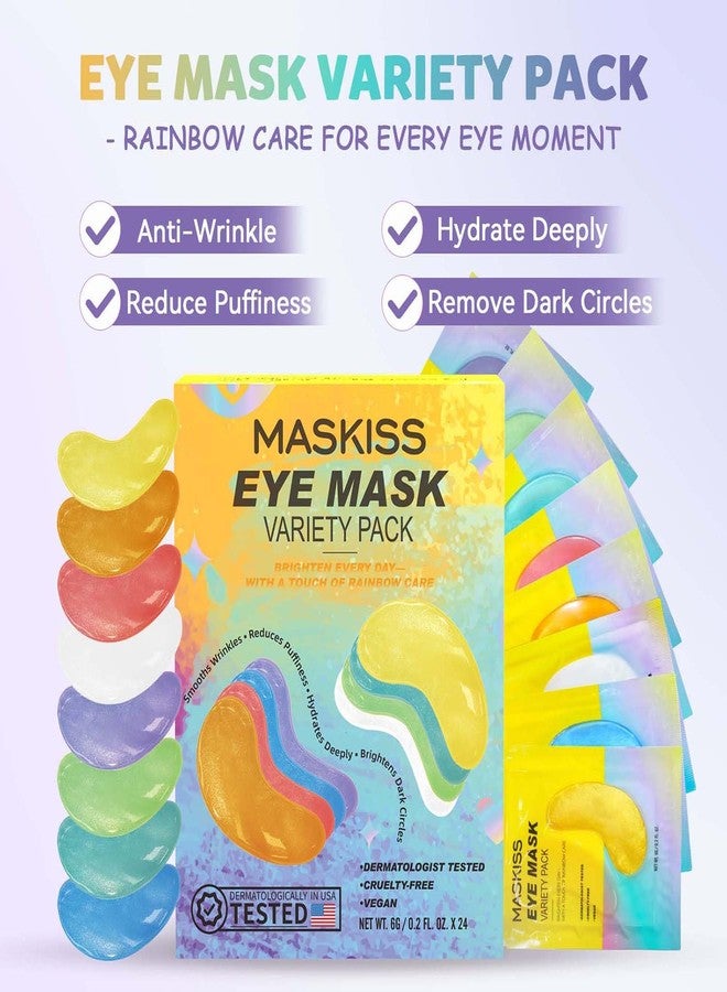 Maskiss Under Eye Patches Variety Pack (24 Pairs), Eye Masks for Dark Circles Puffy Eyes With 8 Colors (3 Pairs/Color), Vegan Skin Care Gifts for Women - Image 2