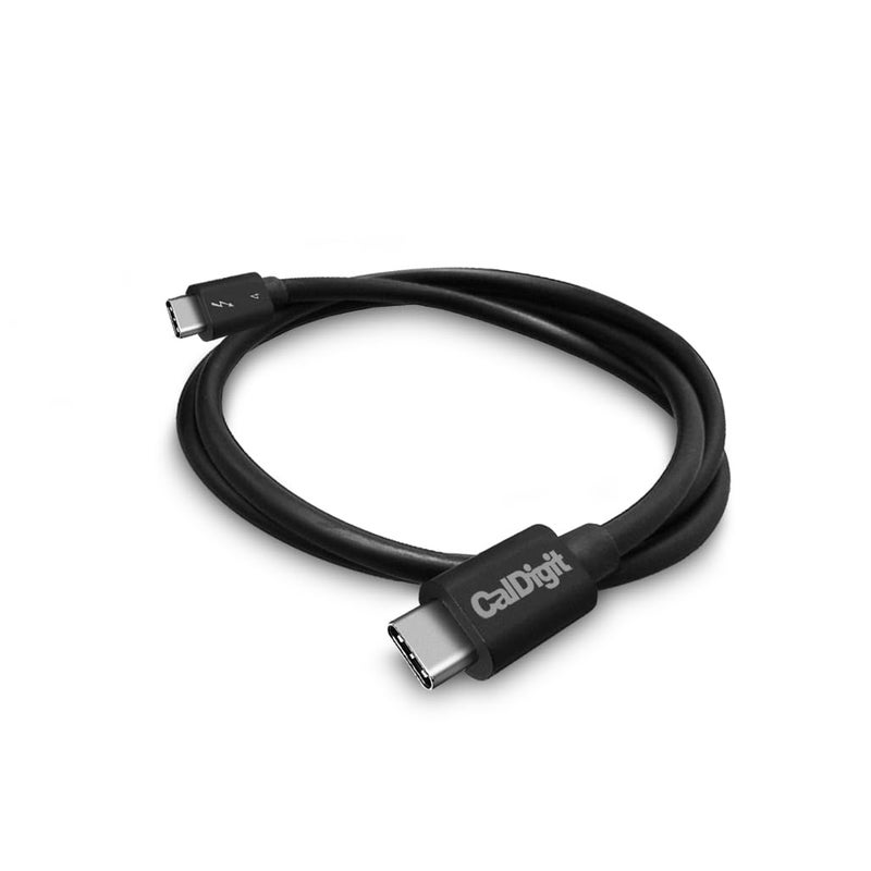 CalDigit Thunderbolt 4 Cable - 40Gbps 100W Power Delivery, Compatible with Thunderbolt 3 & USB Type C, MacBook Pro, iMac, iPhone 15 Max, Black (0.8 Meter 2.62 Feet, Thunderbolt 4 / USB 4 Cable) - Image 1