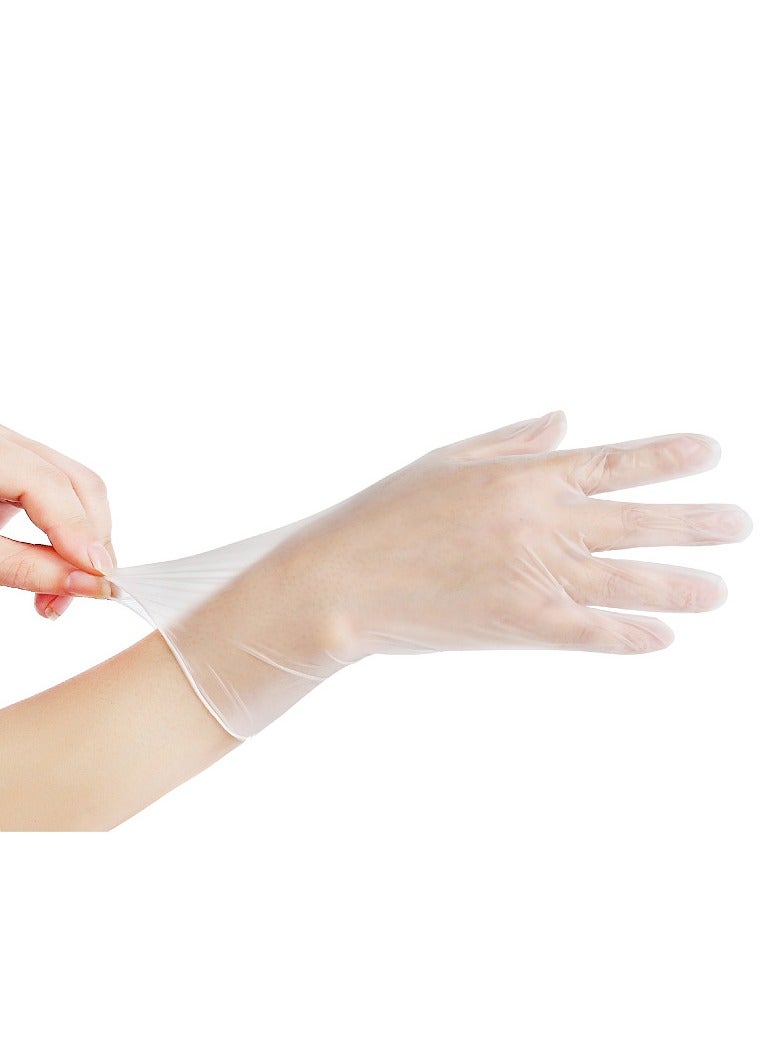 100 disposable PVC gloves, food grade vinyl transparent gloves, used for kitchen cleaning, baking catering, beauty salon protection, etc - Image 1