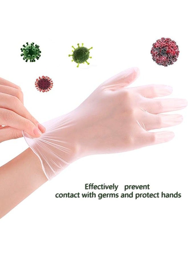 100 disposable PVC gloves, food grade vinyl transparent gloves, used for kitchen cleaning, baking catering, beauty salon protection, etc - Image 5