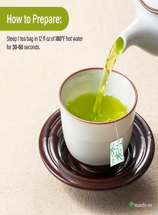 MAEDA-EN NAKED GREEN Organic Sen-cha with Matcha 12 Tea Bags Hot or Cold Drink Green Tea Japanese Origin Individually Wrapped Teabags 08201 1pk - Image 5