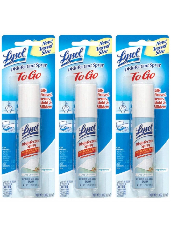 Lysol Disinfectant Spray to Go, Crisp Linen, 1 Ounce (Pack of 3) - Image 2