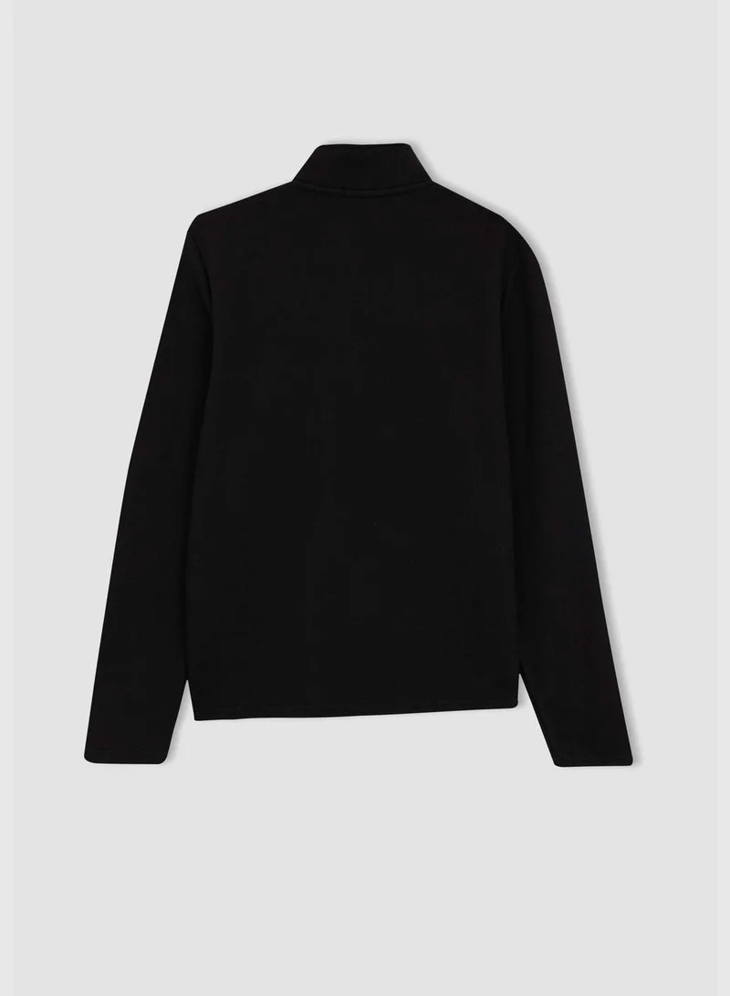 DeFacto Woman Zipper Long Sleeve Knitted Sweatshirt