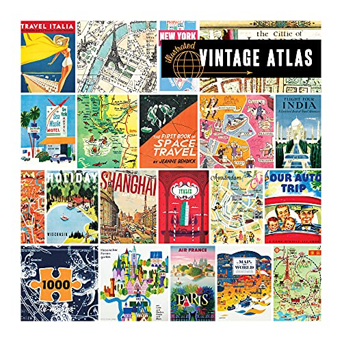 Re-Marks Vintage Atlas Puzzle, 1000-Piece Puzzle for All Ages, Fun Jigsaw Puzzle - Image 1
