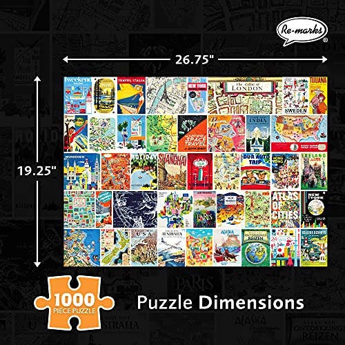 Re-Marks Vintage Atlas Puzzle, 1000-Piece Puzzle for All Ages, Fun Jigsaw Puzzle - Image 3