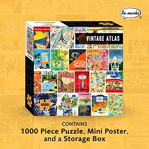Re-Marks Vintage Atlas Puzzle, 1000-Piece Puzzle for All Ages, Fun Jigsaw Puzzle - Image 2