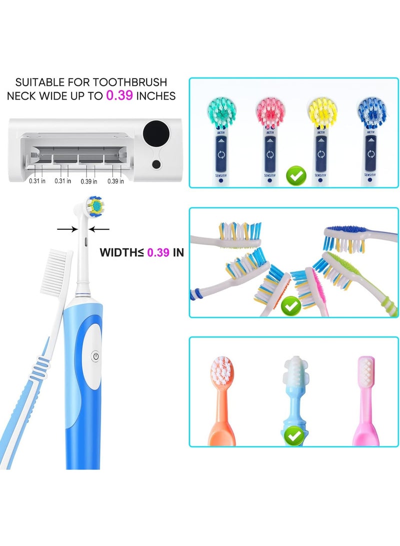 FDTY UV Toothbrush Cleaner, Timer Function, Rechargeable Tooth Brush Holder Wall-Mounted for Bathroom, No Drilling, 4 Slots - Image 3