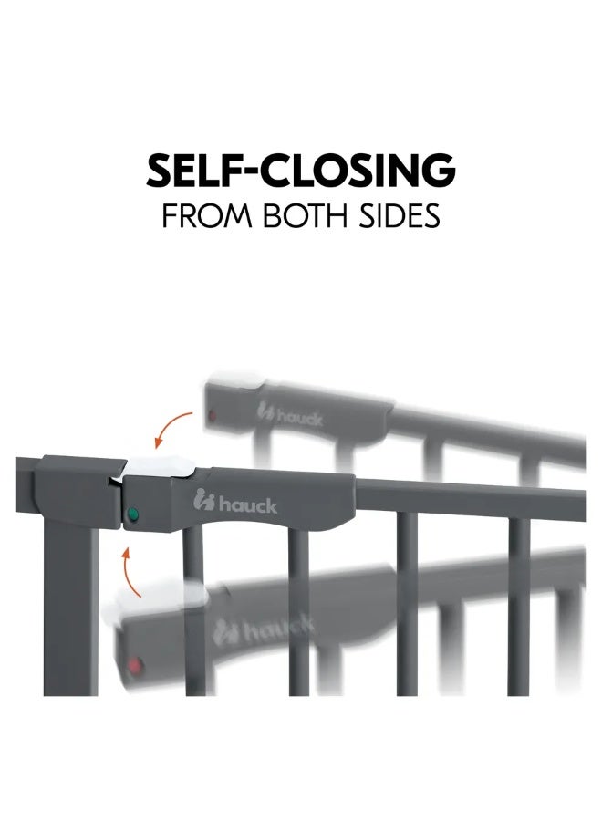 hauck Clear Step Autoclose 2, Dark Grey, Children's Safety Gate, Dog Gate, Adjustable Width 75-80 cm, 77 cm High, Self-Closing, Flat Entry, One-Handed Opening on Both Sides, No Drilling Required - Image 4